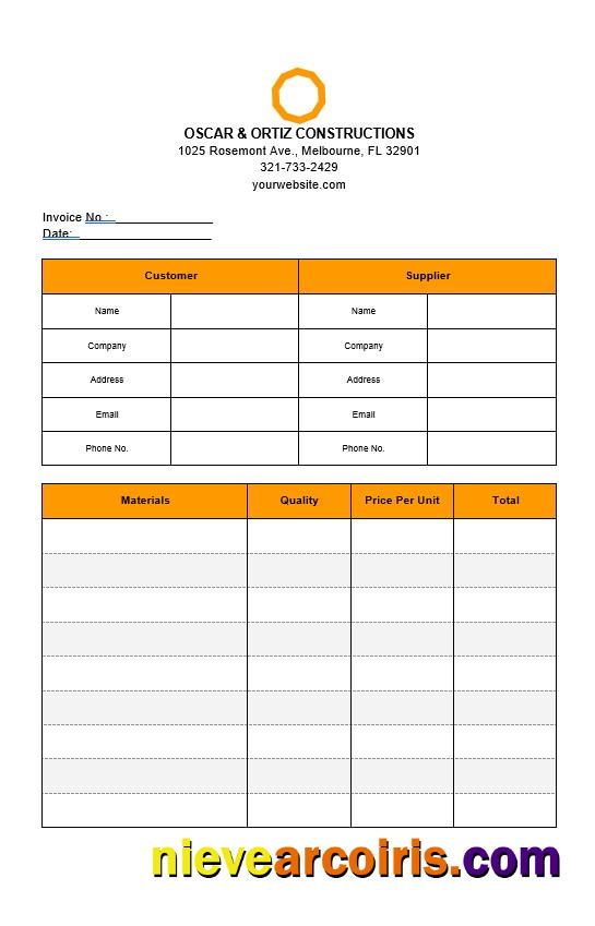 Basic Construction Invoice